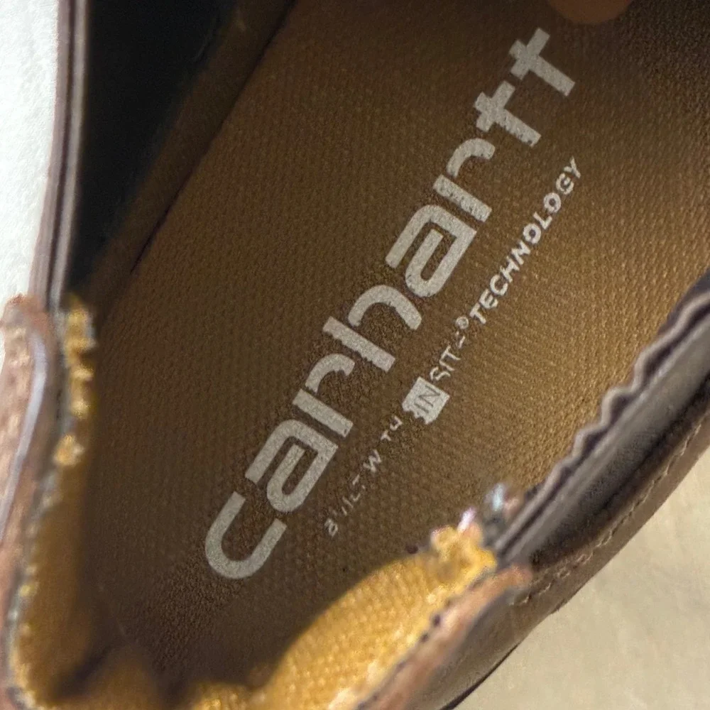 Carhartt Size 8.5 Wedge‎ Sole Chelsea Boots Brown Leather Slip On FW5025-W
